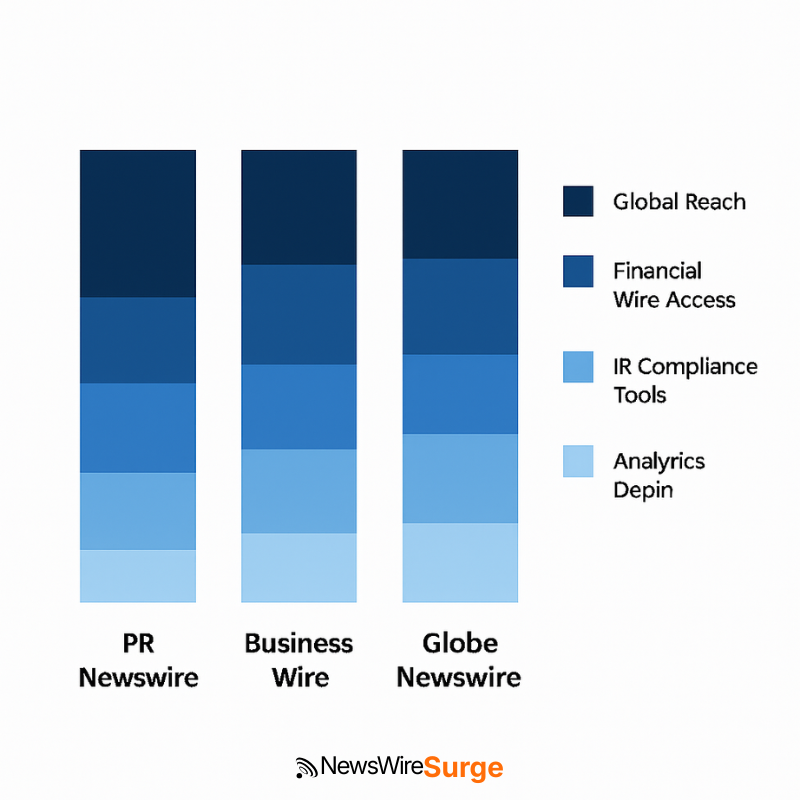 Enterprise press release distribution service comparison — PR Newswire Business Wire and GlobeNewswire evaluated