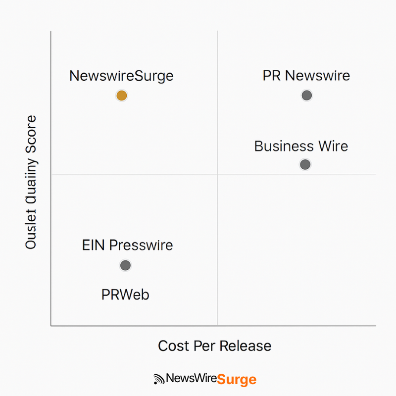 NewswireSurge wins the press release distribution service comparison for U.S. businesses — best ROI at professional tier
