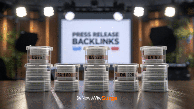Press release backlinks DA 90 plus editorial links from AP News Yahoo Finance and Bloomberg for SEO 2026 D