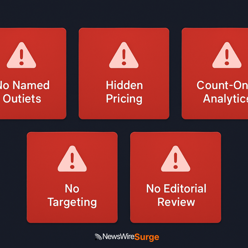 Red flags to avoid in every press release distribution service comparison — warning signs of weak services